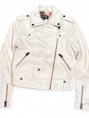 Mackage Lambskin Moto Asymmetrical Leather Jacket